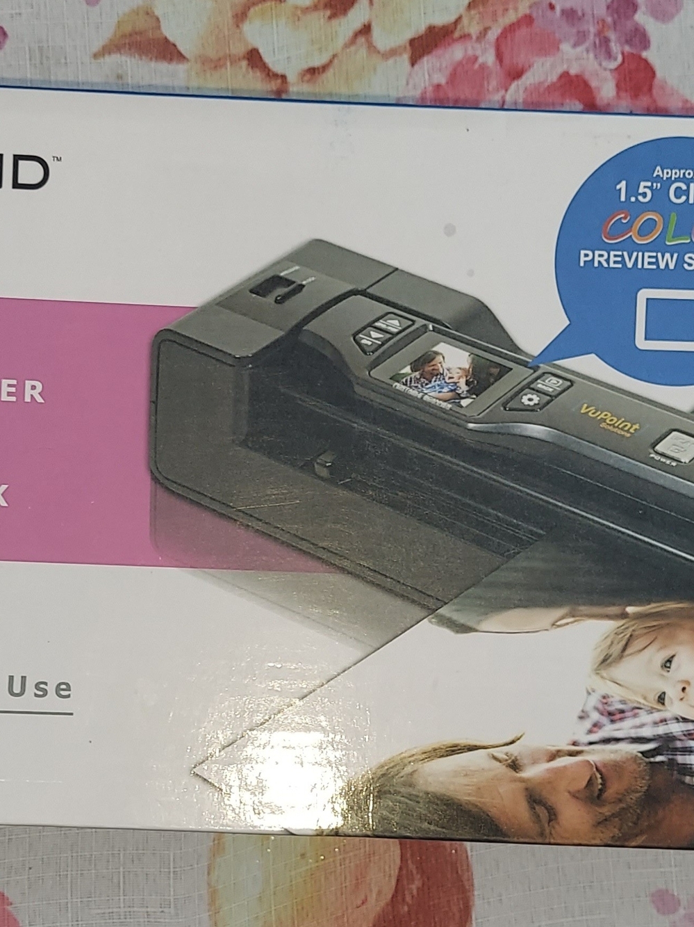 Black Portable Photo & Document Scanner with Color Preview
